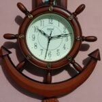 Design Your Own Customized Ship Wheel Pendulum Wall Clock – Wood Color