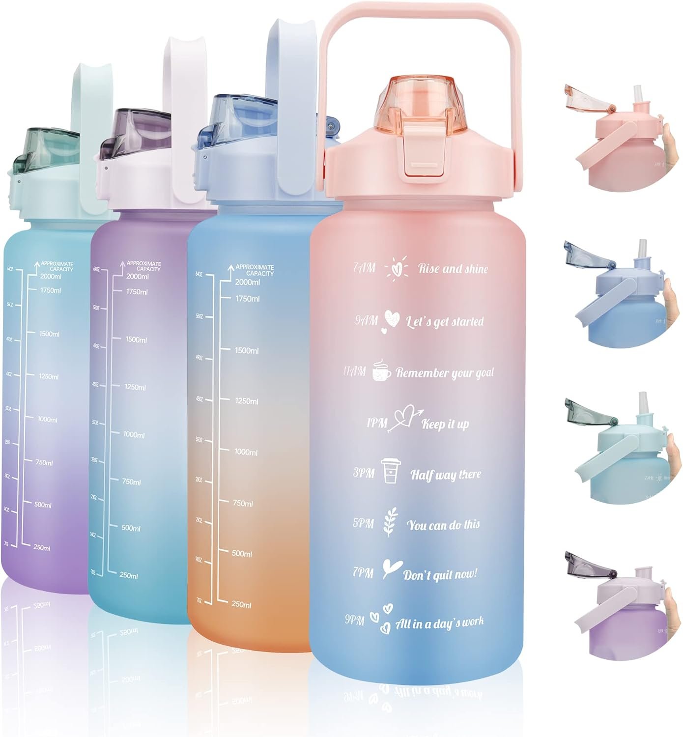 7171z-RC95L._AC_SL1500_.jpg Large capacity Half gallon Water Bottle Sports Water Bottle - Image 1