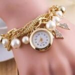 Stylish Luxury Pearls Bracelet Women’s Wrist Watch