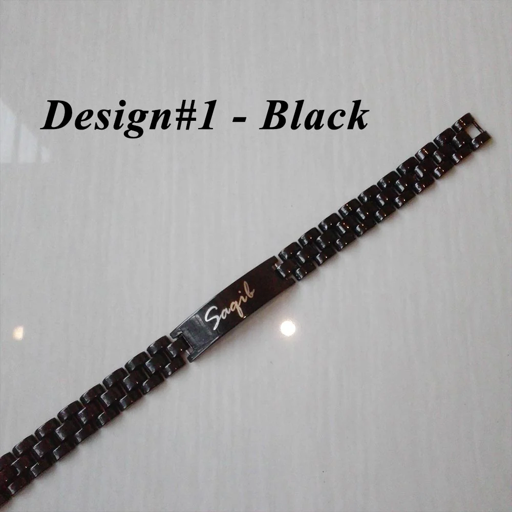 BRC-101-zp-min.webp Name Engraved Bracelet – Black - Image 1