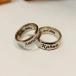 Engraved Name Couple Rings