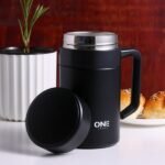 Customiseable Name Text Vacuum-Cup Portable Water-Glass Coffee-Mug Stainless Steel – Black