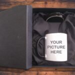Customized Printed Mug With Lid And Spoon In A Gift Box, Picture Name Text Or Design