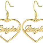 Heart Name Earring: Personalized Name Earrings Heart Shape
