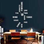 English Numbers DIY 3D Acrylic Wall Clock