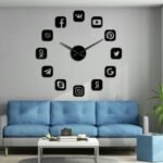 DIY 3D Acrylic Social Media Lovers Wall Clock