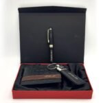 Name Printed Wallet Keychain And Pen in a Gift Box