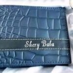 Customized Name Engraved Wallet With Gift Box – Blue