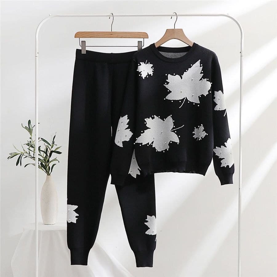 WhatsApp-Image-2025-12-07-at-8.57.28-AM-1.jpeg A&S Leaf Printed Pearls Work Style 2-Pcs Winter Tracksuit For Her. - Image 1