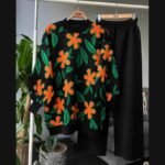 A&S Flower Printed Style 2-Pcs Winter Tracksuit For He