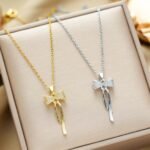 Silver & Gold Bow Necklace – Stainless Steel