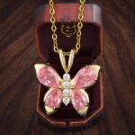 Pink Zircon Butterfly Necklace