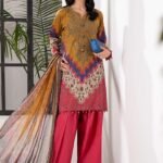 FRONT AND BACK PRINTED SHIRT, TROUSER AND MONAR LAWN DUPPATA