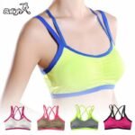 Girls Breathable Sports Running Gym Double Shoulder Belt Push Up Seamless Padded Wirefree Shakeproof Bra